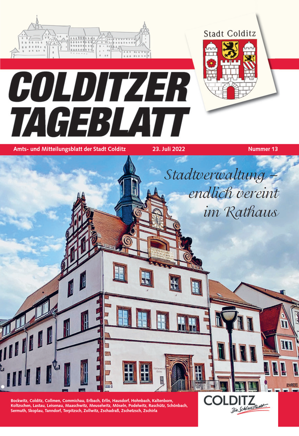 Colditzer Tageblatt Nr. 13/2022
