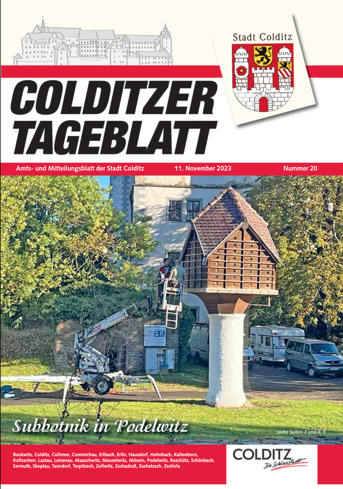 Colditzer Tageblatt Nummer 20 im Jahre 2023