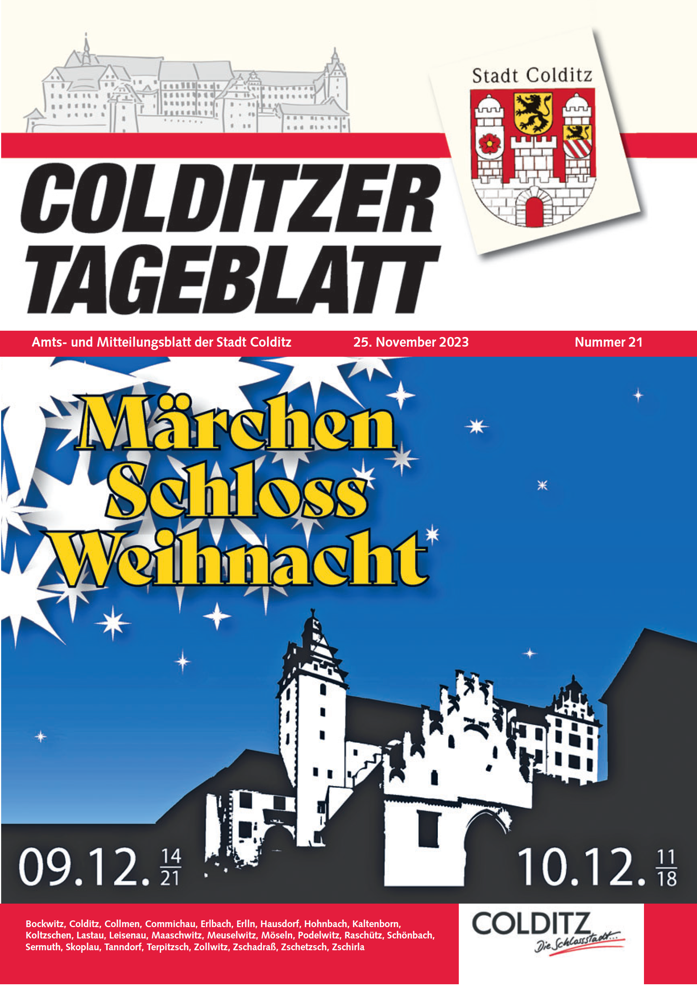Colditzer Tageblatt Nummer 21 im Jahre 2023