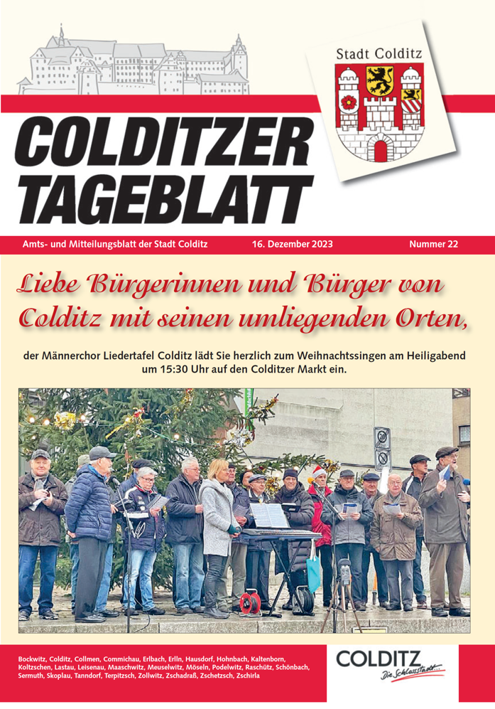 Colditzer Tageblatt Nummer 22 im Jahr 2023